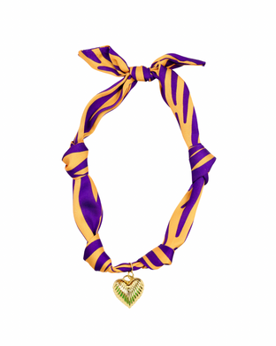 SCARF CHARM NECKLACE PURPLE & GOLD