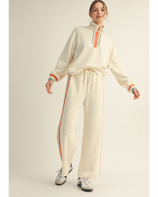 CREAM ORANGE/BLUE LOUNGE SET