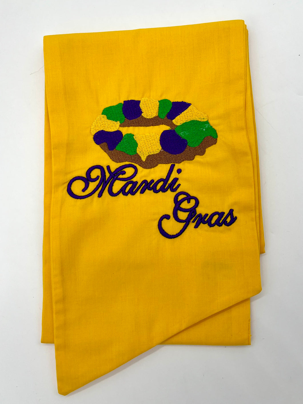 MARDI GRAS KING CAKE WREATH SASH