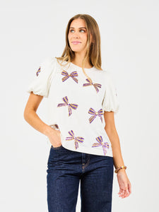 TINA BOWS PURPLE AND GOLD TOP