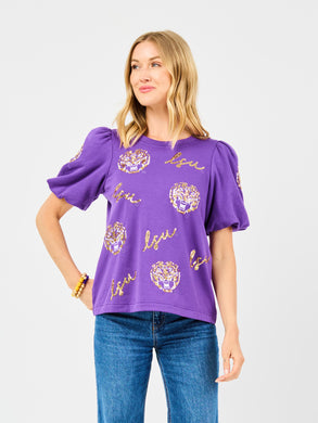 TINA LSU TIGER HEAD TOP