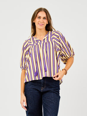 PENNY PURPLE AND GOLD STRIPE TOP
