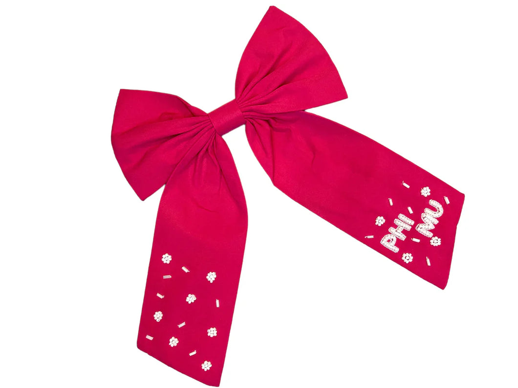 PHI MU HAIR BOW