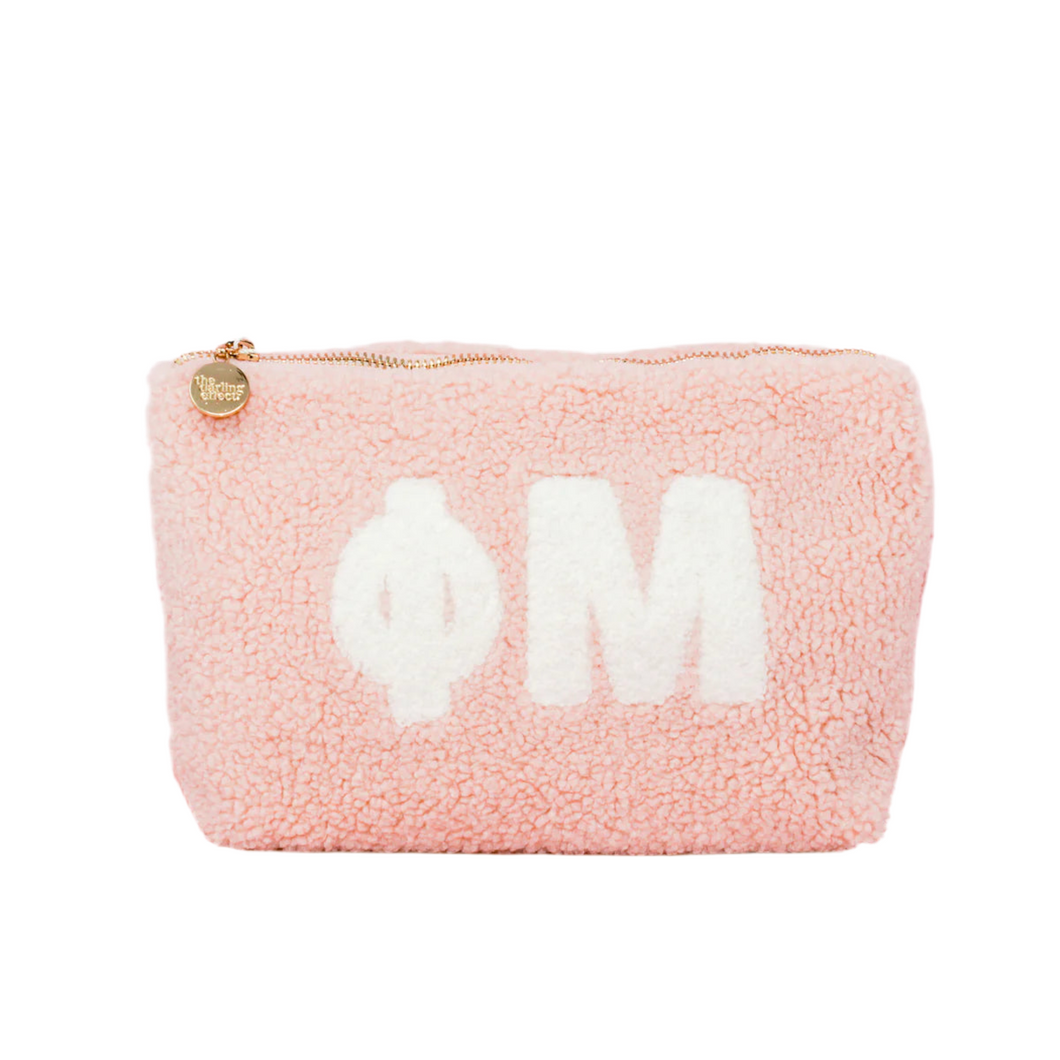 PHI MU BLUSH TEDDY POUCH COSMETIC
