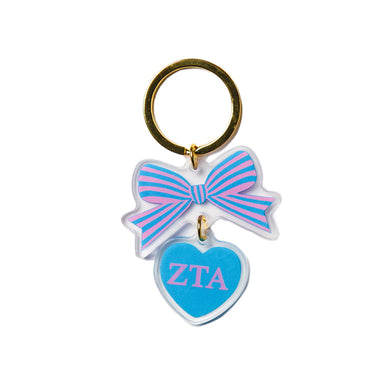 ZETA TAU ALPHA BOW KEYCHAIN