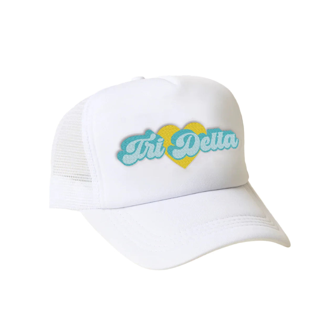 DELTA DELTA DELTA RETRO HEART TRUCKER HAT