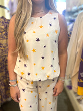 PURPLE & GOLD STARS BUBBLE HEM TOP