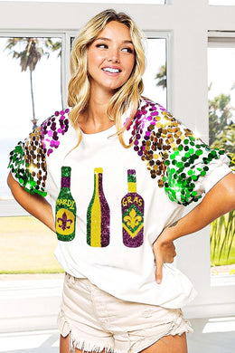 MARDI GRAS SEQUIN BOTTLES TOP