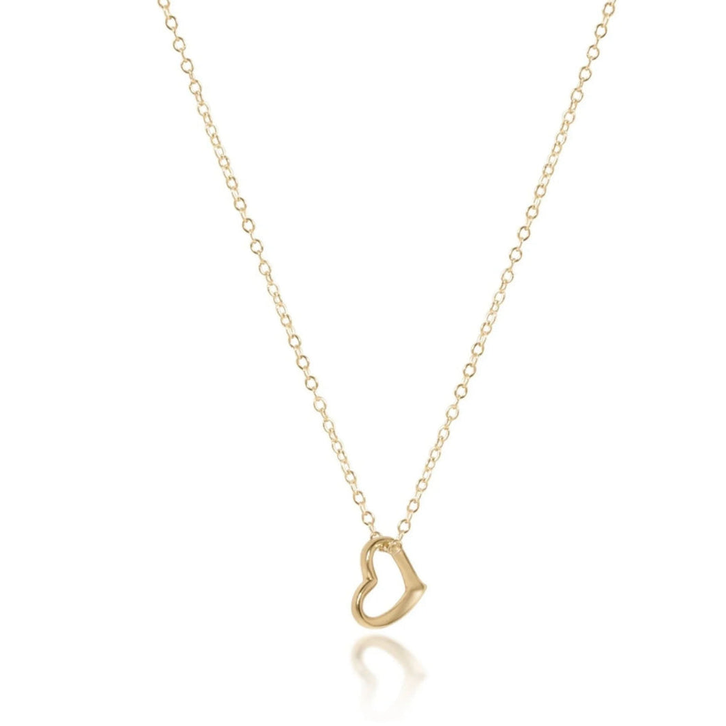 16IN NECKLACE GOLD LOVE SMALL GOLD CHARM