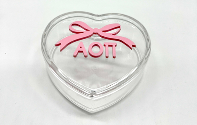 ALPHA OMICRON PI HEART BOW BOX