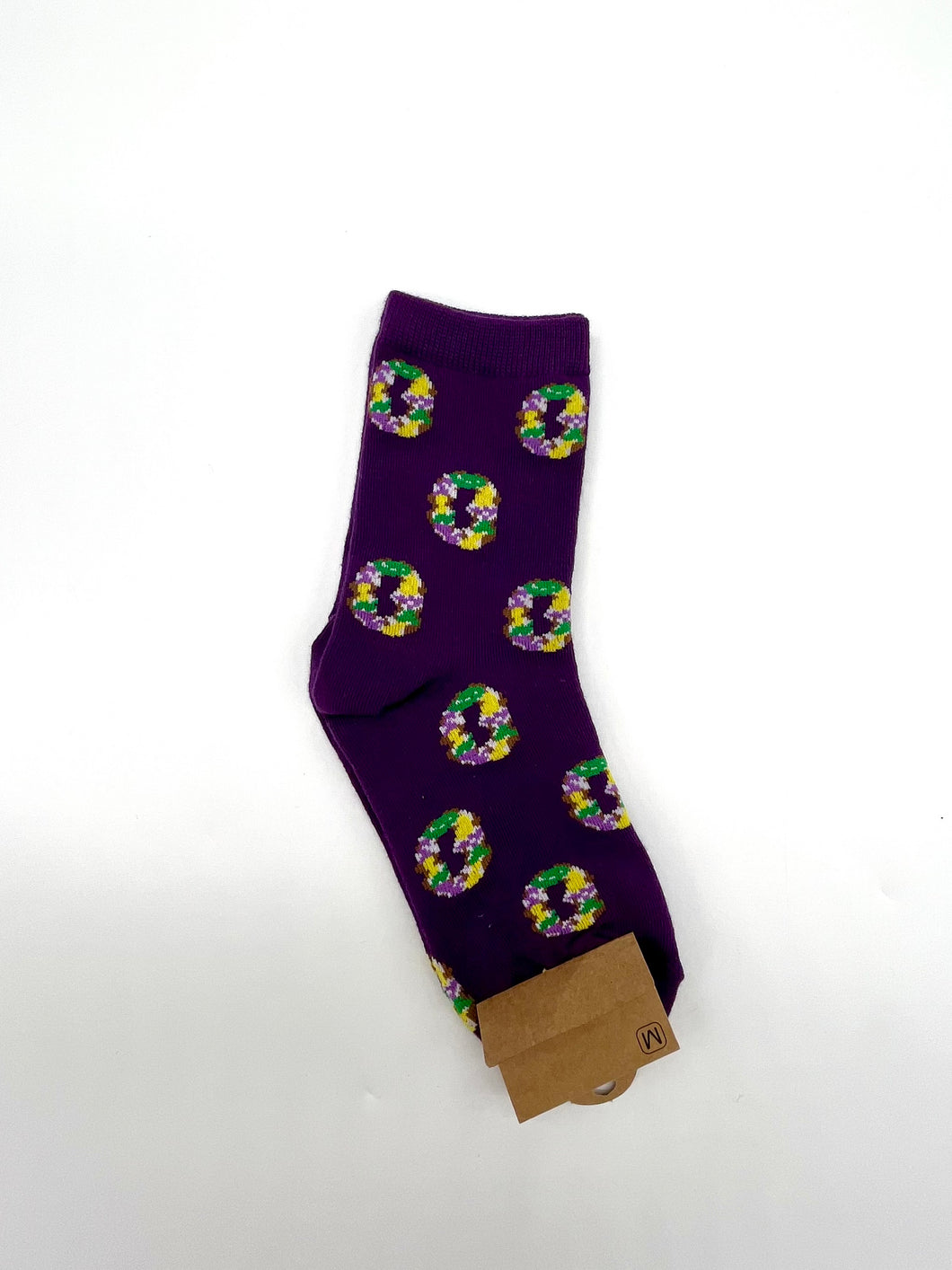 MARDI GRAS YOUTH MEDIUM KING CAKE SOCKS