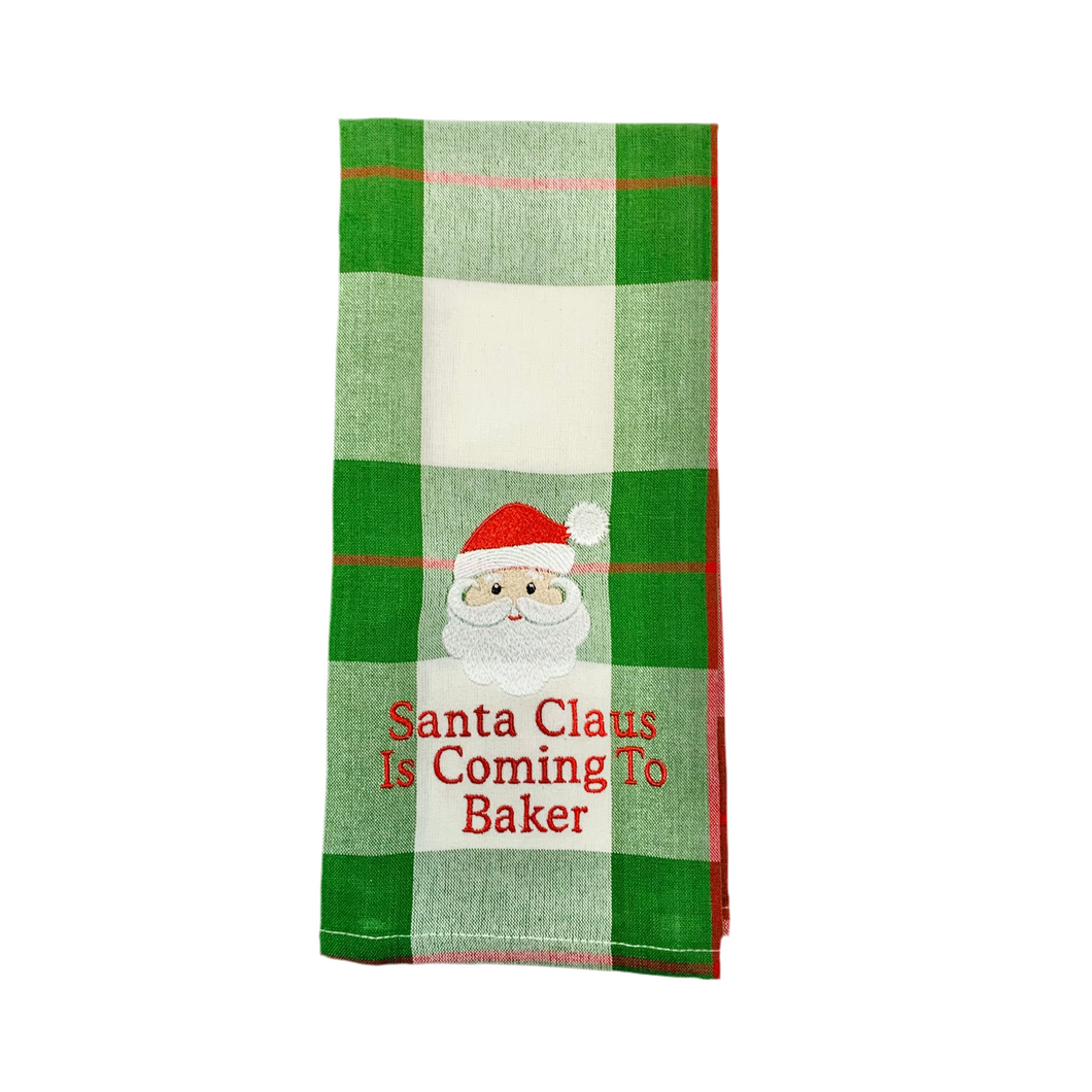 SANTA CLAUS IS COMING TO BAKER HAND TOWEL