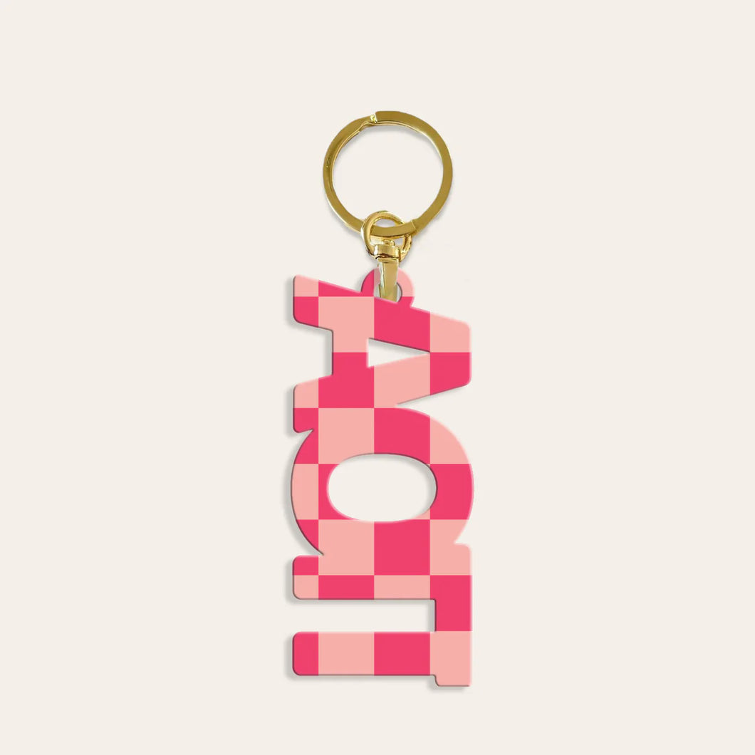 ALPHA OMICRON PI CHECKERED KEYCHAIN