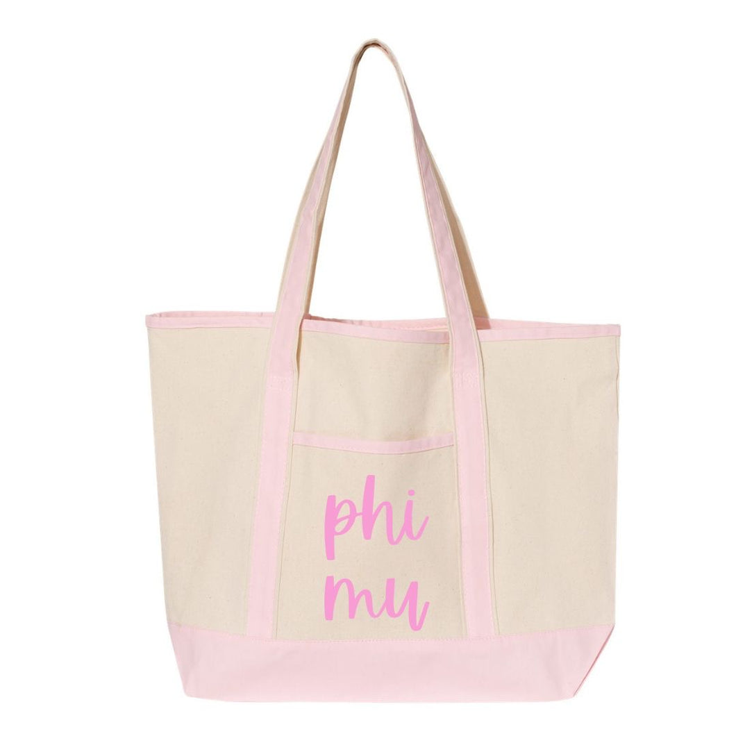 PHI MU CANVAS TOTE