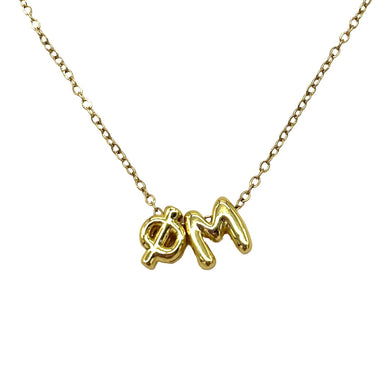 PHI MU BUBBLE LETTER NECKLACE