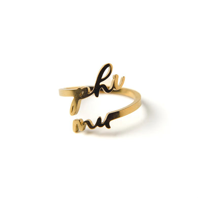 PHI MU ADJUSTABLE WORD RING