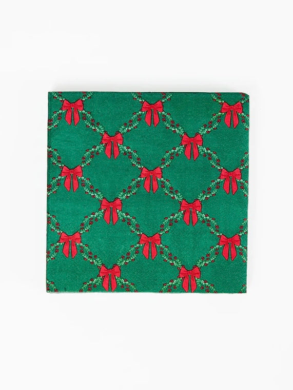 HOLIDAY TRELLIS COCKTAIL NAPKINS