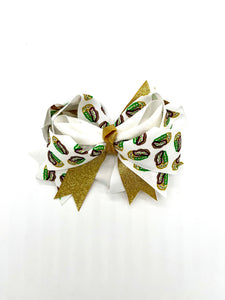MARDI GRAS GLITTER KING CAKE BOW