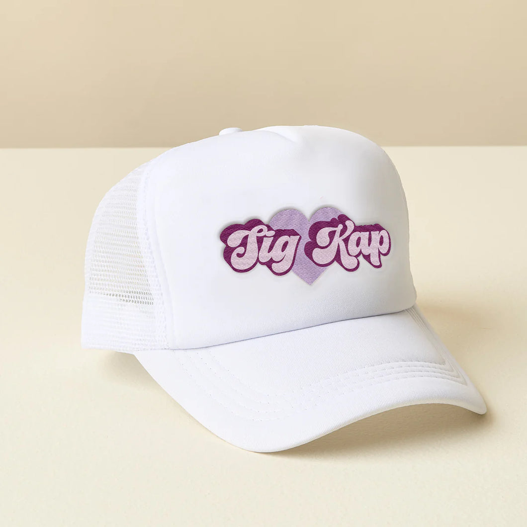 SIGMA KAPPA RETRO HEART TRUCKER HAT