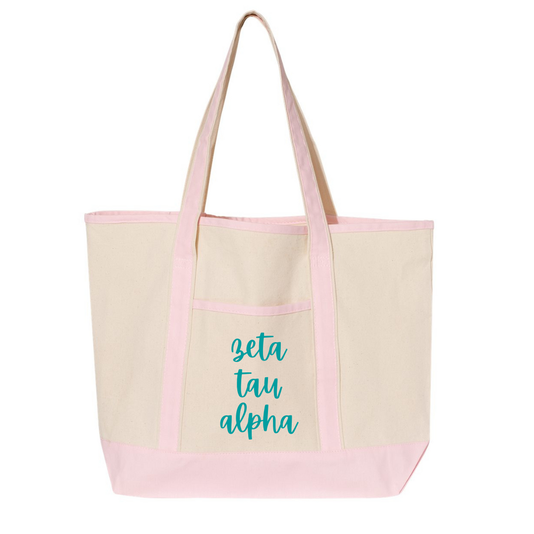 ZETA TAU ALPHA CANVAS TOTE