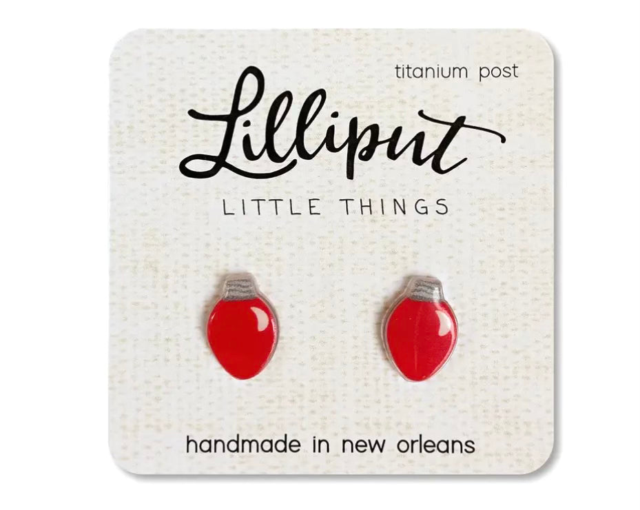 CHRISTMAS BULB RED EARRINGS