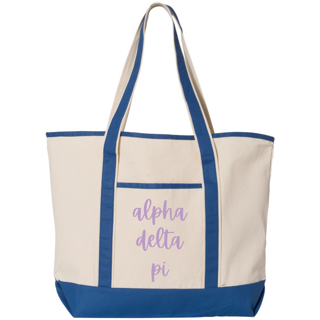 ALPHA DELTA PI CANVAS TOTE