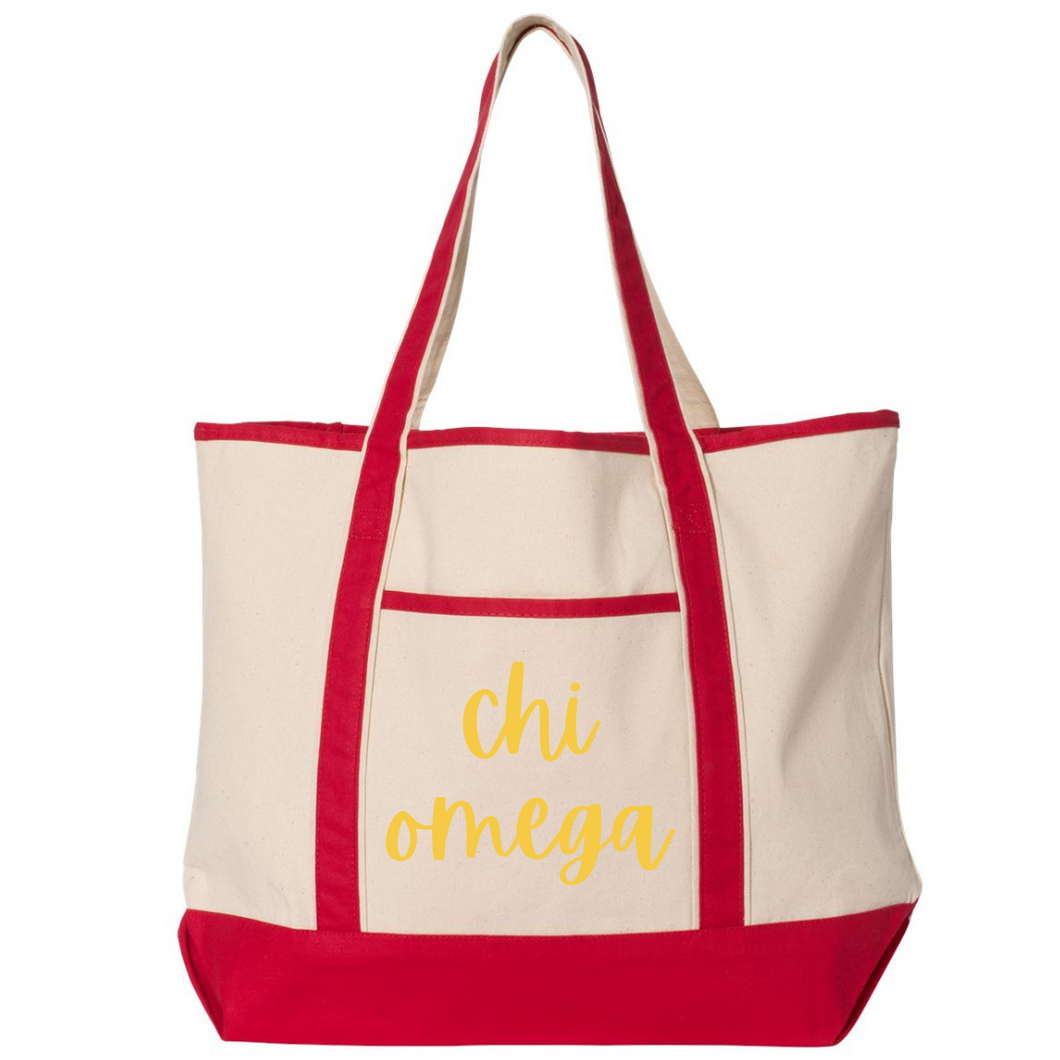 CHI OMEGA CANVAS TOTE