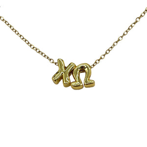 CHI OMEGA BUBBLE LETTER NECKLACE