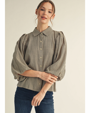 LT TAUPE STRIPE TOP
