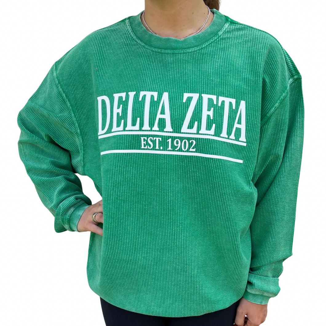 DELTA ZETA ESTABLISHED CORD SHIRT