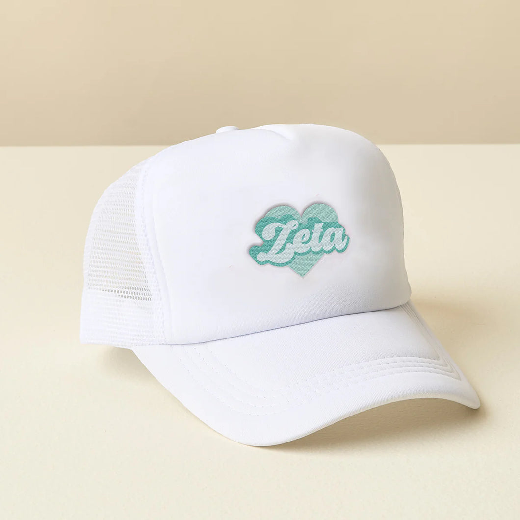 ZETA TAU ALPHA RETRO HEART TRUCKER HAT