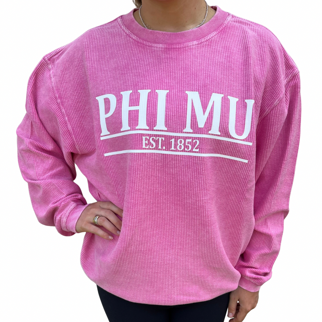 PHI MU ESTABLISHED CORD SHIRT