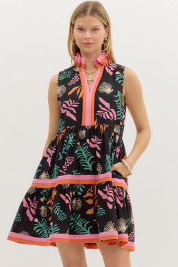 BLACK TROPICAL DRESS