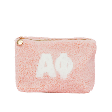 ALPHA PHI BLUSH TEDDY POUCH COSMETIC