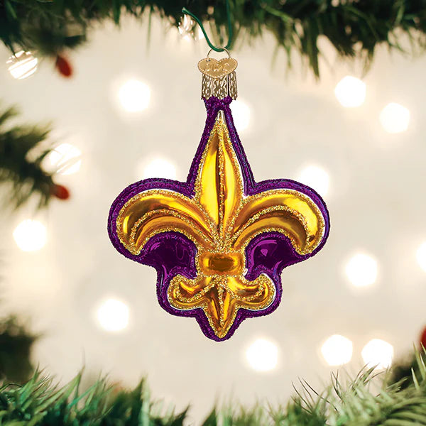 PURPLE FLEUR DE LIS ORNAMENT