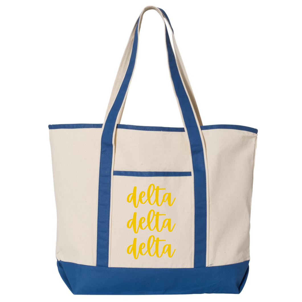 DELTA DELTA DELTA CANVAS TOTE