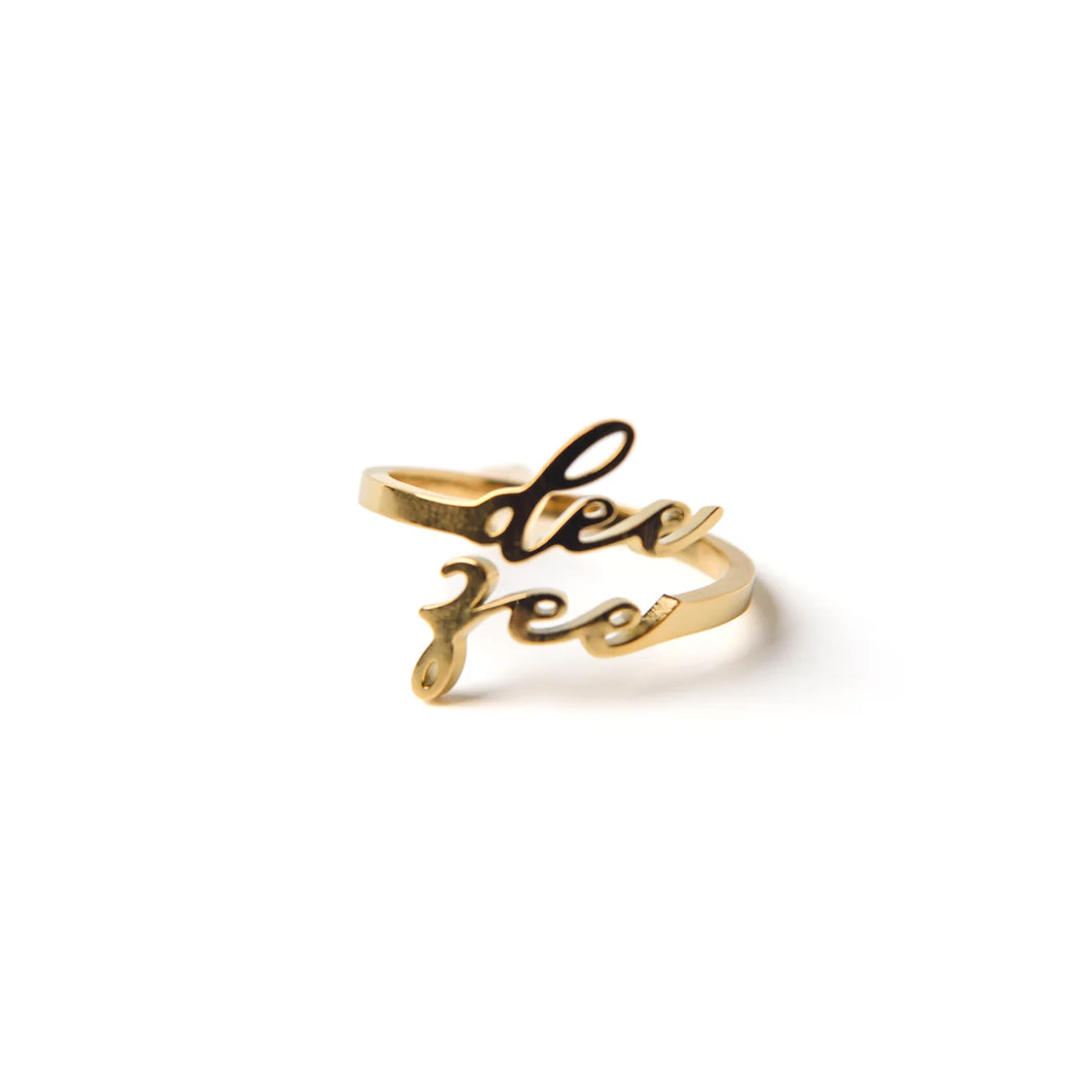 DELTA ZETA ADJUSTABLE WORD RING