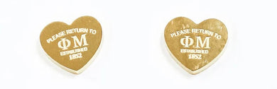 PHI MU HEART EARRINGS