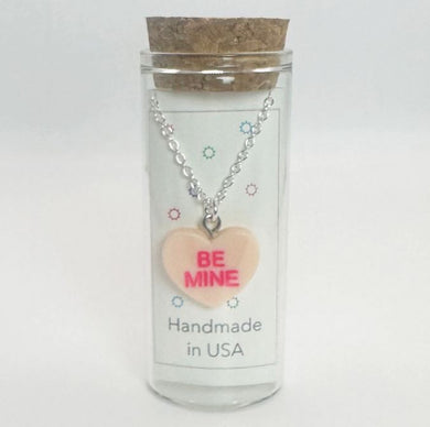 BE MINE PINK CONVERSATION HEART NECKLACE