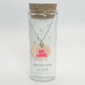BE MINE PINK CONVERSATION HEART NECKLACE