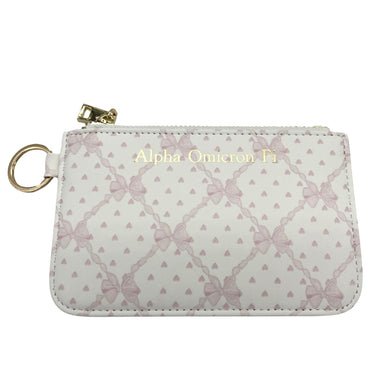 ALPHA OMICRON PI BOW KEY POUCH