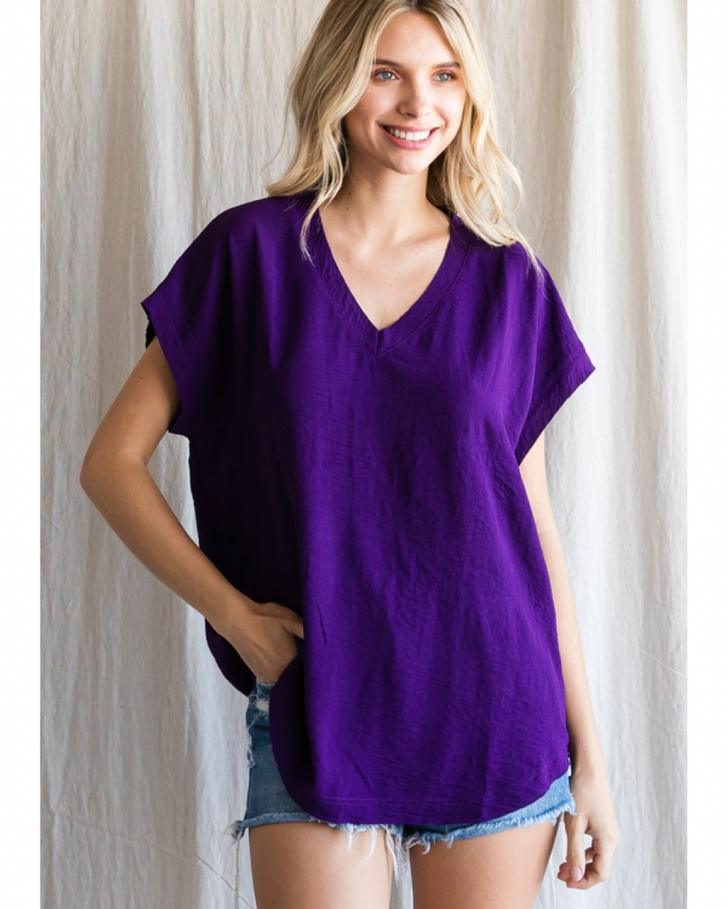 PURPLE VNECK TOP