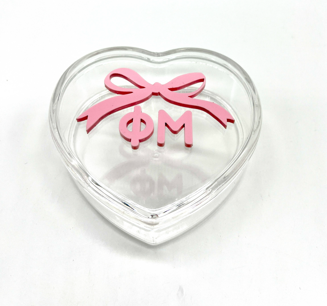 PHI MU HEART BOW BOX