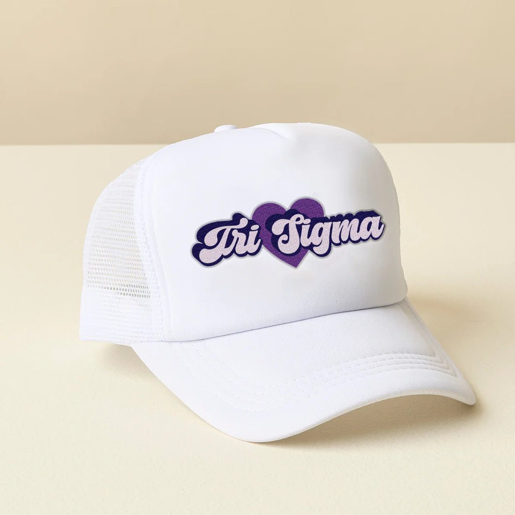 SIGMA SIGMA SIGMA RETRO HEART TRUCKER HAT