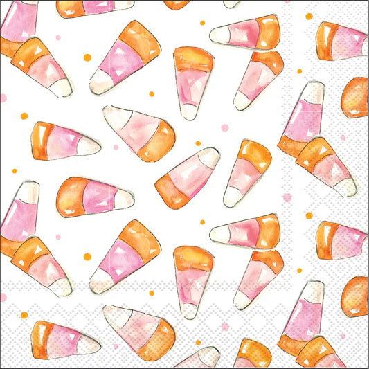 PINK CANDY CORN COCKTAIL NAPKINS