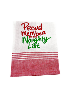 PROUD MEMBER NAUGHTY LIST TOWEL