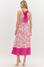 FLORAL PINK HALTER DRESS