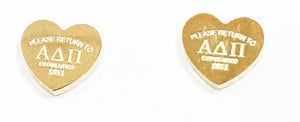 ALPHA DELTA PI HEART EARRINGS