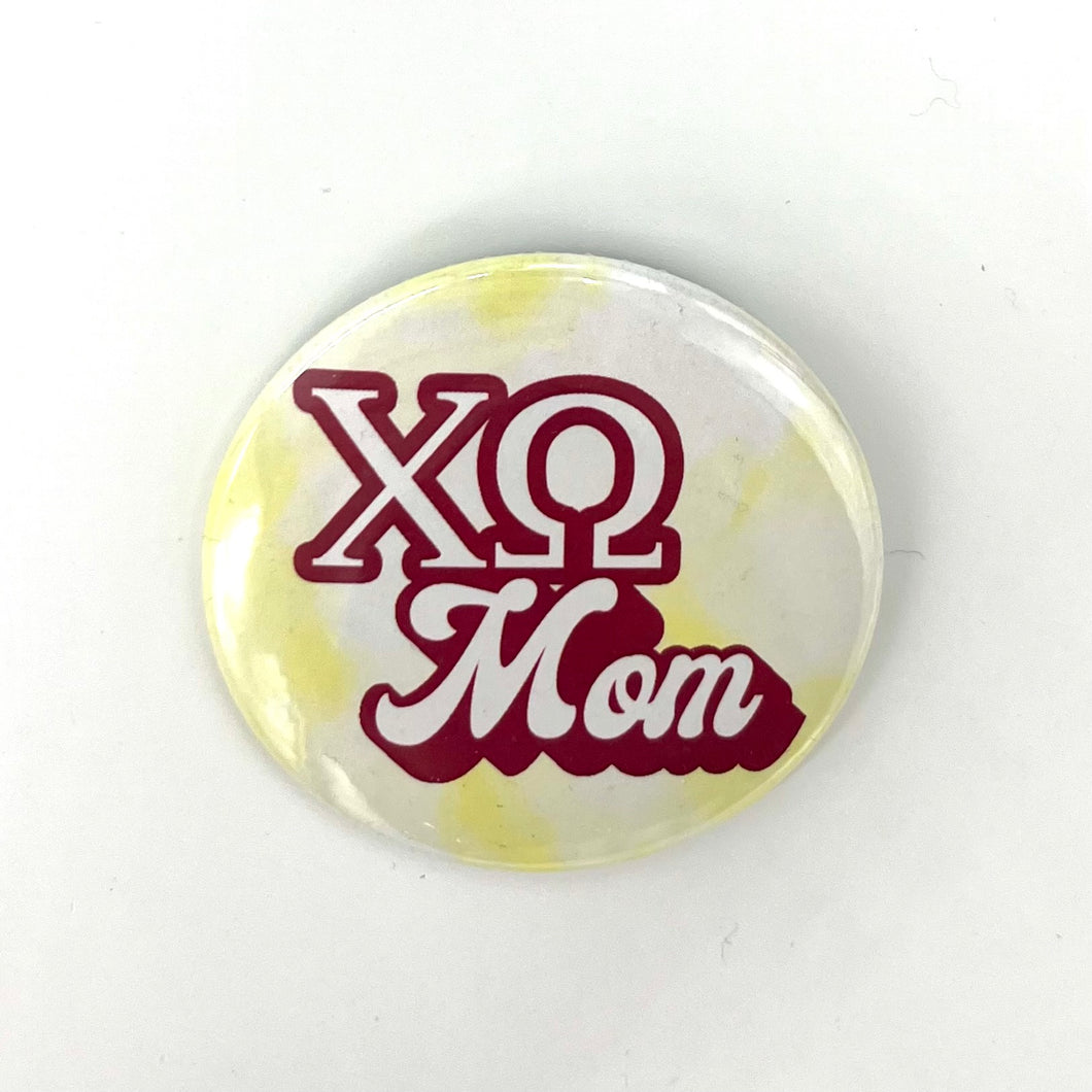 CHI OMEGA WATERCOLOR MOM BUTTON
