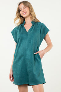 TEAL SUEDE DRESS